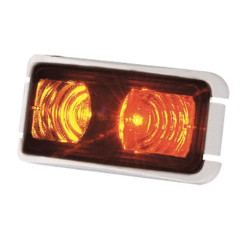 Coast LED Side Marker Lamp Red/Amber - White Bracket. 22336WCARK-W(500-05500)