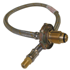 S/S Flexible Hose 600mm with H/Wheel for Double Bottle Kit Pol x 7/16" I/Flare. FPT1532(550-00345)